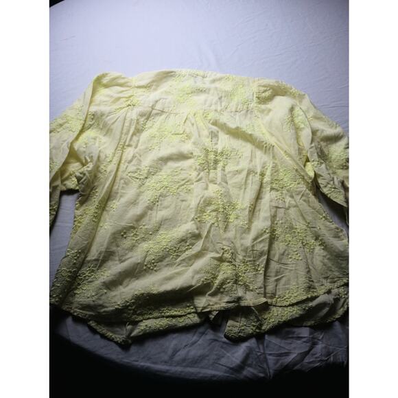 Anthropologie Pilcro Bella femme Button down Top Blouse Floral Embroidery 1X - Picture 6 of 6